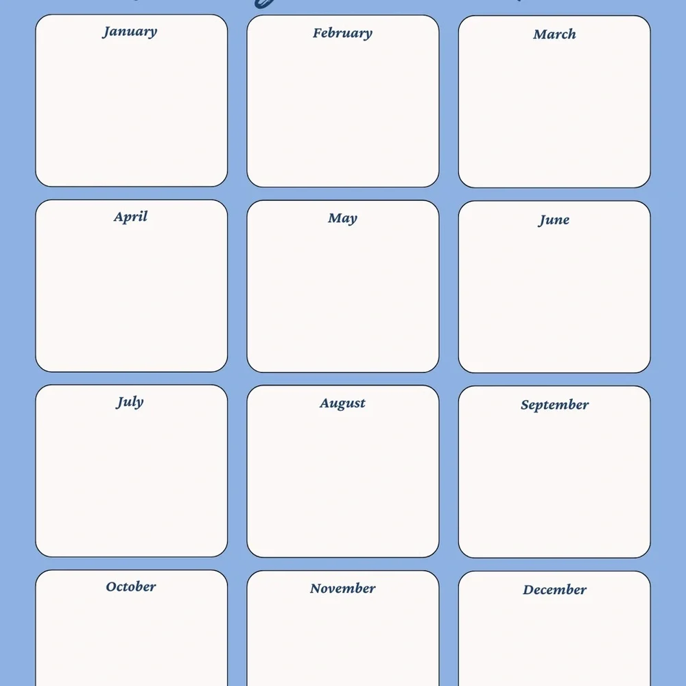 The Progress Goals All-in-One Planner - Blue Floral Design